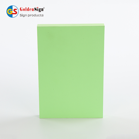 Goldensign 4 * 8ft रंगीन पीवीसी शीट कैबिनेट बोर्ड निविड़ अंधकार पीवीसी फोम बोर्ड आपूर्तिकर्ता
