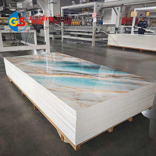 Panel sufitowy z tworzywa sztucznego Goldensign o grubości 8 mm, powłoka UV, arkusz marmuru z PCV